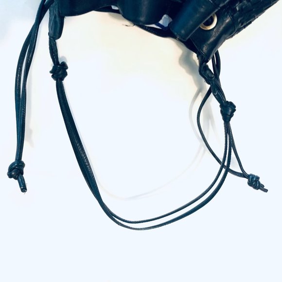 Vtg Etienne Aigner Drawstring Woven Shoulder Bag - Picture 10 of 11